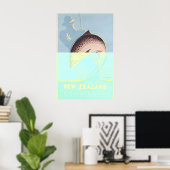 Paradis des pêcheurs de Nouvelle-Zélande Affiche d (Bureau à domicile)