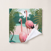 Paradis du Flamant rose tropical (Gant de toilette)