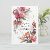 Paradis floral tropical Invitations de mariage or (Debout devant)