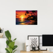 Paradis tropical - Affiche Ai (Bureau à domicile)