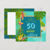 Paradis tropical Carte d'anniversaire Turquoise to (Devant / Derrière)