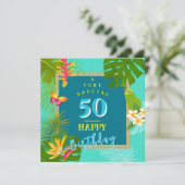 Paradis tropical Carte d'anniversaire Turquoise to (Debout devant)