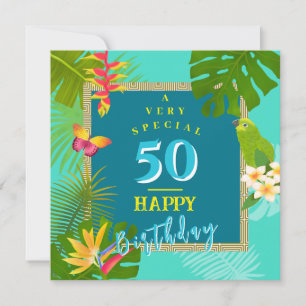 Paradis tropical Carte d'anniversaire Turquoise to