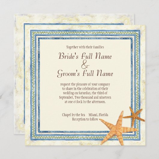 Paradis tropical de l'île - Faire-part de mariage (Devant / Derrière)