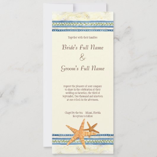 Paradis tropical de l'île - Faire-part de mariage (Devant)