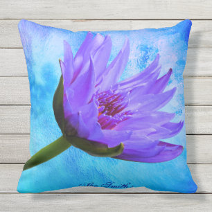 "Paradis Tropical" Nymphéologie extérieure Coussin