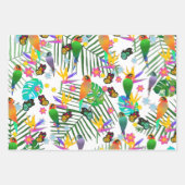 Paradis tropical Palm Green Feuilles Floral Birds (Devant 2)