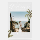 Paradis tropical Palmiers Mariage Photo Bienvenue (Recto)