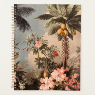 Paradis tropical vintage avec palmiers