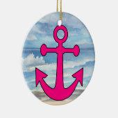 Paradise Beach Anchor Keramisch Ornament (Rechts)