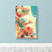 Paradise Beach Club Canvas Afdruk (Insitu (Houten vloer))