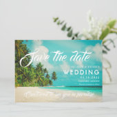 Paradise Beach Destination Wedding Save The Date (Staand voorkant)