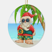 Paradise Beach Santa - SRF Keramisch Ornament (Links)
