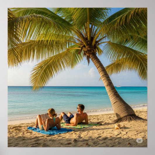 Paradise Beach Scene Poster (Voorkant)