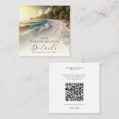 Paradise Beach Sunset Coastal Registry QR-code Vierkante Visitekaartje (Voorkant / Achterkant)