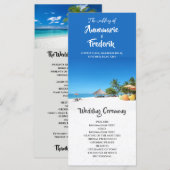 Paradise Beach Sunset Coastal Wedding Programme (Devant / Derrière)