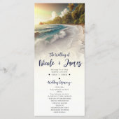 Paradise Beach Sunset Coastal Wedding Programme (Devant)