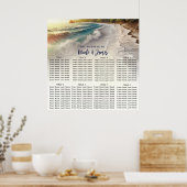 Paradise Beach Sunset Kustbruiloft Zitplaatsen Poster (Keuken)