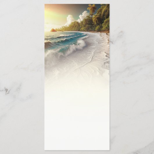 Paradise Beach Sunset Rustic Coastal Menu Mariage (Dos)