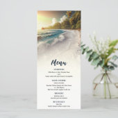 Paradise Beach Sunset Rustic Coastal Menu Mariage (Debout devant)