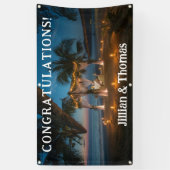 Paradise bestemming - bruiloft spandoek (Verticaal)