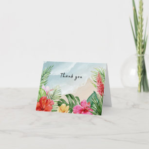 Paradise Blooms Wedding Dank u Bedankkaart