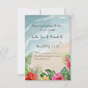 Paradise Blooms Wedding Response Kaart