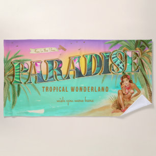 Paradise Briefkaart Style Fun in Sun Towel Strandlaken