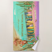 Paradise Briefkaart Style Fun in Sun Towel Strandlaken (Voorkant)
