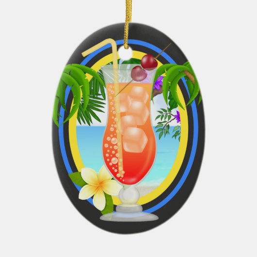 Paradise Cocktail Keramisch Ornament (Voorkant)