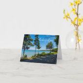 Paradise denking van je Kaart bij het meer van de  (Gele Bloem)