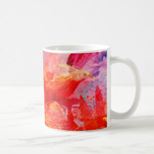 Paradise Floral Bird Phoenix Rising Flame Art Koffiemok