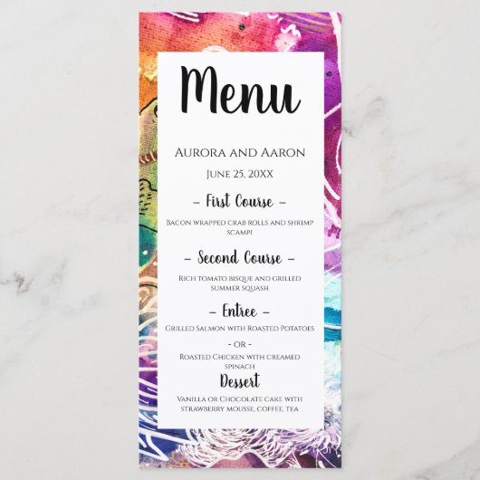 Paradise Floral Wedding Menu (Voorkant)