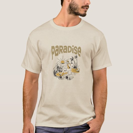 "Paradise Found" Beach Vibes T-shirt (Voorkant)