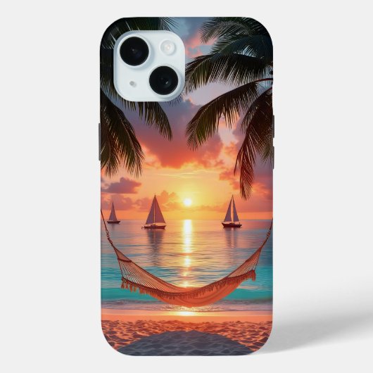 Paradise Found: Sunset Sails and Swaying Palms Case-Mate iPhone Case (Achterkant)