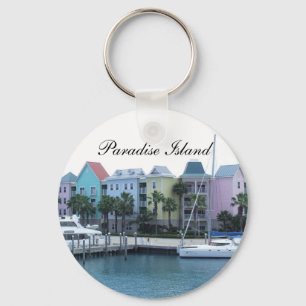 Paradise Island Bahamas Colorful Buildings Sleutelhanger
