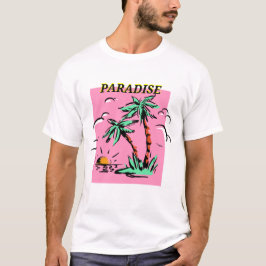 Paradise Island met zonsondergang T-shirt