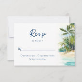 Paradise Island Tropical Beach Wedding Carte RSVP (Devant)