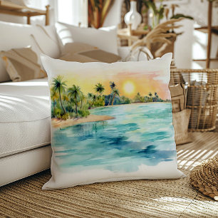 Paradise Island Tropische Strand Zonsondergang & P Kussen