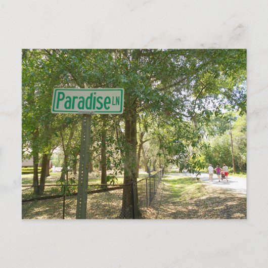 Paradise Lane Florida Briefkaart (Voorkant)