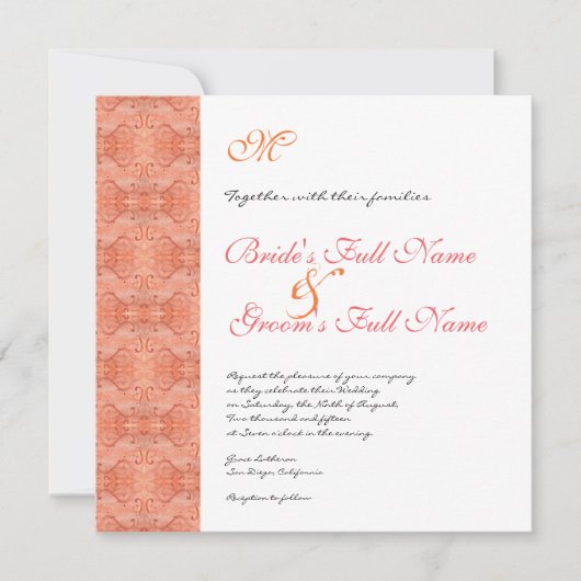 Paradise Modern Flower 1, bruiloft uitnodiging (Voorkant)