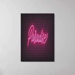 Paradise Neon Light Canvas Afdruk