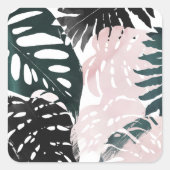 Paradise Palm Fronds Vierkante Sticker (Voorkant)