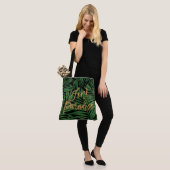 Paradise Palm Hawaiian Beach Bag - Zwart en Goud Draagtas (Op model)