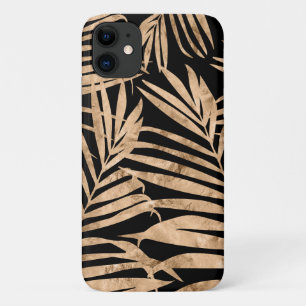 Paradise Palm Hawaiian Tropical - Gold & Black iPhone 11 Hoesje