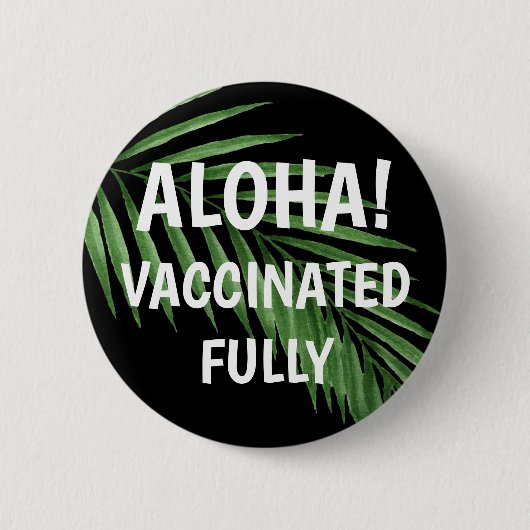 Paradise Palm Waterverf Hawaiian Aloha gevaccineer Ronde Button 5,7 Cm (Voorkant)