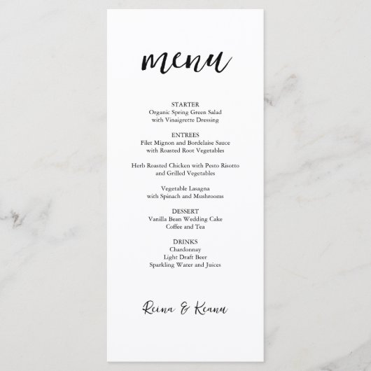 Paradise Palms Tropical Beach Bruiloft Menu (Voorkant)