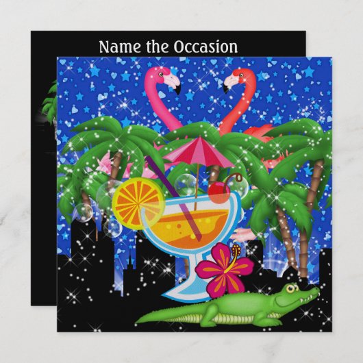 Paradise Party in Style Bright Lights - SRF Kaart (Voorkant / Achterkant)