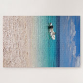 Paradise - Speedboot in het blauwe zee Legpuzzel (Horizontaal)