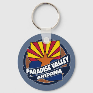 Paradise Valley Arizona vlag barstte sleutelhanger